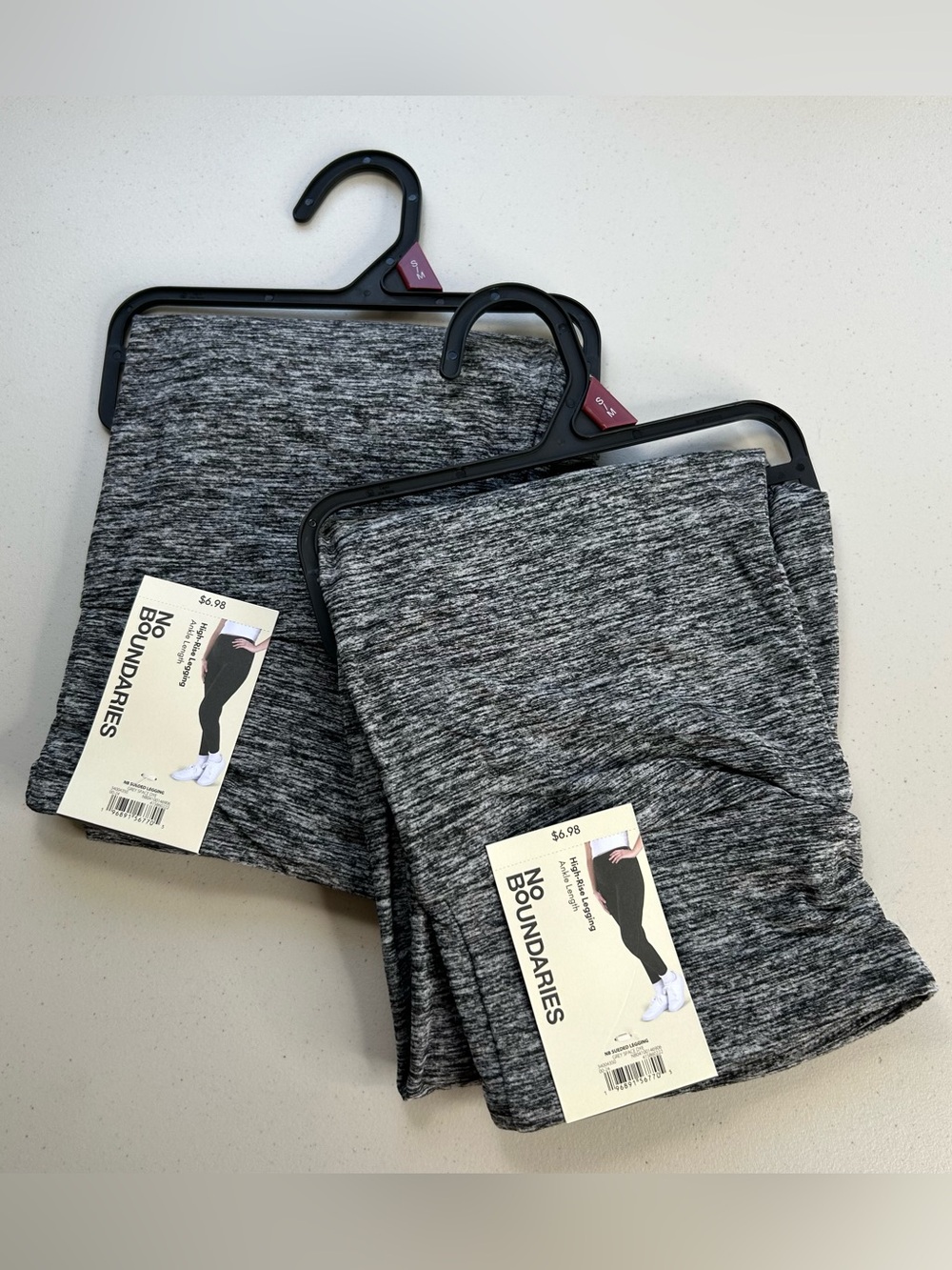 No Boundaries High Rise Leggings Ankle Length S/M Grey Space Dye 2 Pack